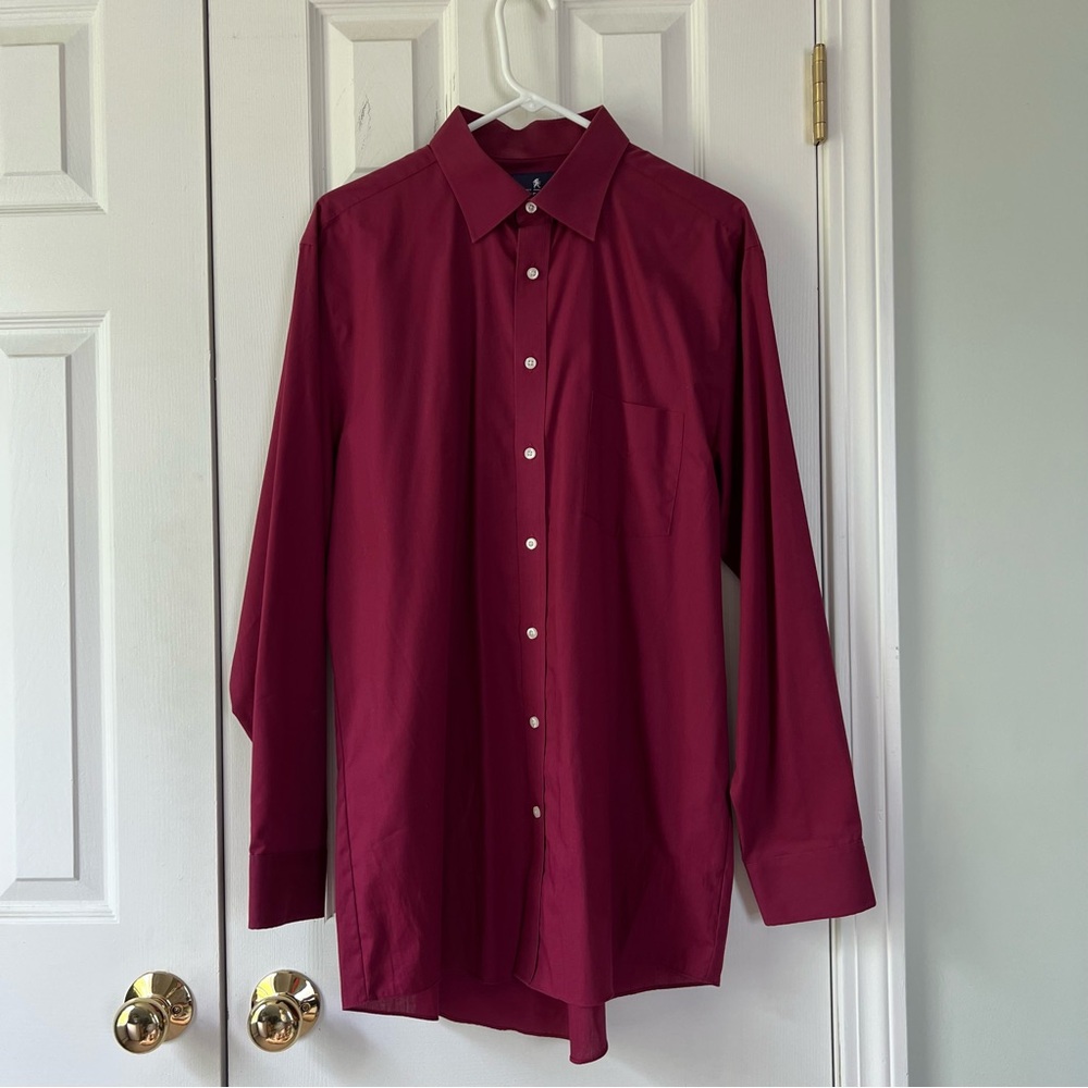 Stafford Men's Deep Red Dress Shirt